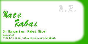 mate rabai business card