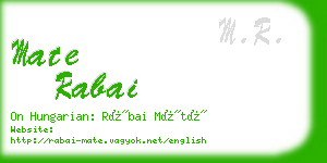 mate rabai business card